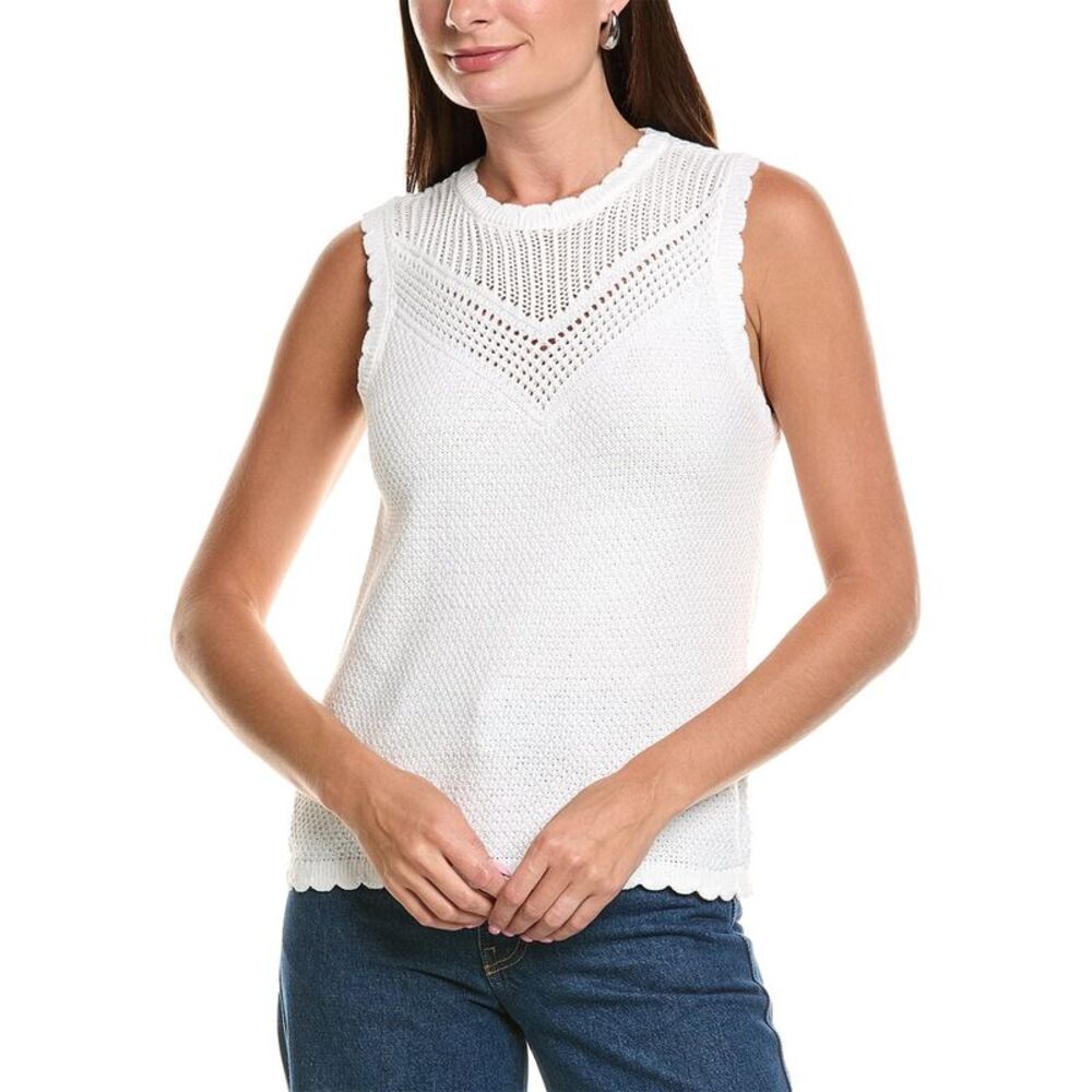 Design History Womens  Knit Tank Top, White